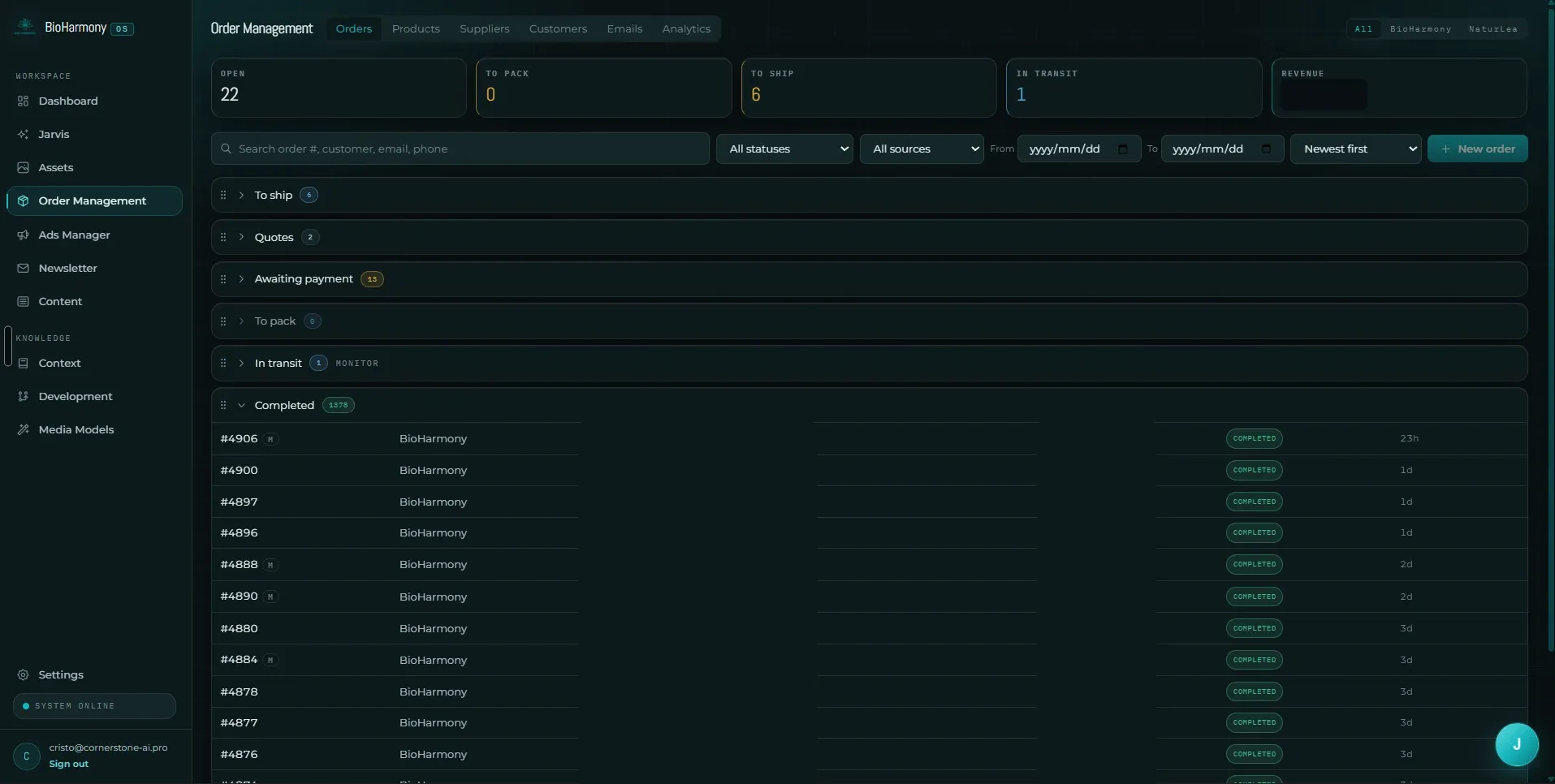 BioHarmony: the system built for them