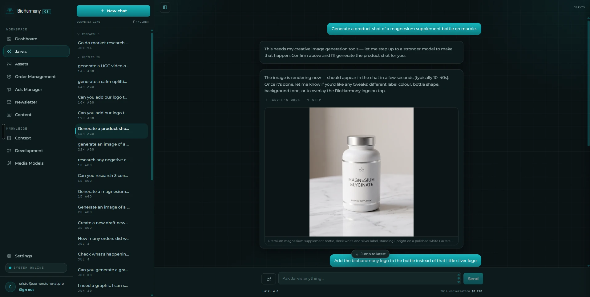 The AI assistant generating product creative